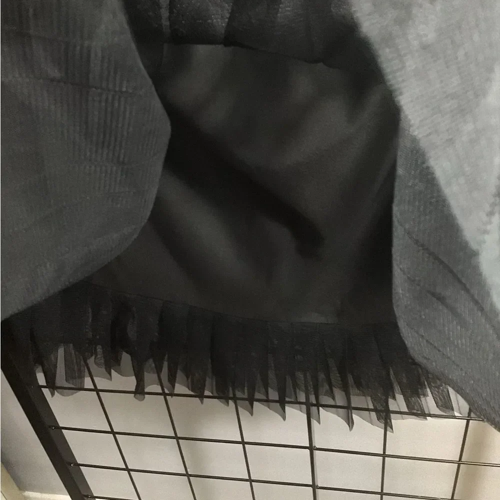 ModCloth plus size tulle and satin black pleated mini skirt NWT